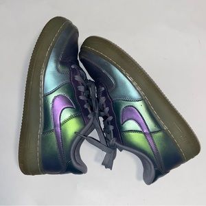 Nike 11 Air Force 1 Low Iridescent Sneakers RARE S 5.5Y